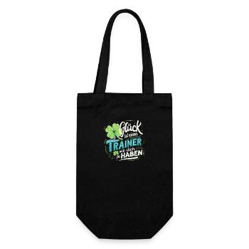 Glück-Trainer Danke Coach Trainerin Dankeschön - Geschenkbeutel für Flaschen - Schwarz - Vorne