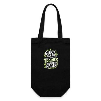 Glück-Trainer Danke Coach Trainerin Lustige - Geschenkbeutel für Flaschen - Schwarz - Vorne