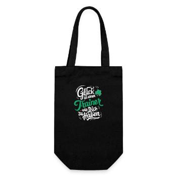 Danke Trainer Glück Coach Dankeschön Personal - Geschenkbeutel für Flaschen - Schwarz - Vorne