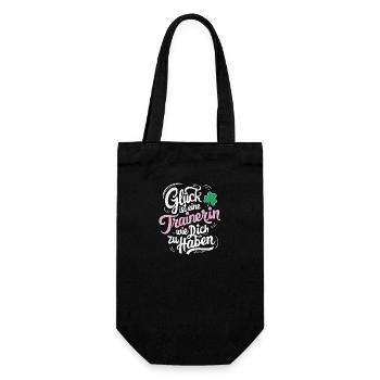 Danke Glück Trainerin Coach Dankeschön Fitness - Geschenkbeutel für Flaschen - Schwarz - Vorne