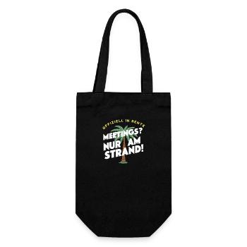In Rente Strand-Meetings! Ruhestand Rentner - Geschenkbeutel für Flaschen - Schwarz - Vorne