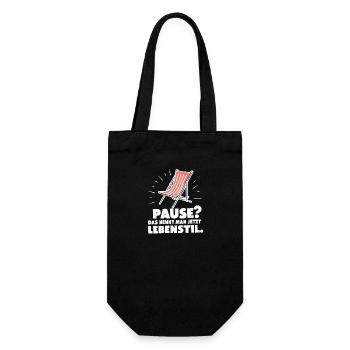 Pause Lebensstil – Ruhestand Rentner - Geschenkbeutel für Flaschen - Schwarz - Vorne