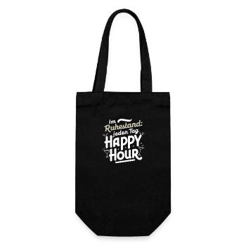 Im Ruhestand Happy Hour Rentner Abschiedsgeschenk - Geschenkbeutel für Flaschen - Schwarz - Vorne