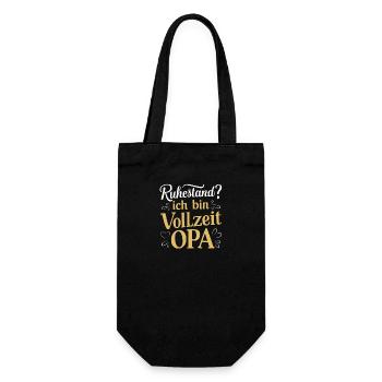 Ruhestand Vollzeit-Opa Rente Abschiedsgeschenk - Geschenkbeutel für Flaschen - Schwarz - Vorne