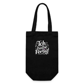 Ich habe fertig Abschied Kollegin Ruhestand - Geschenkbeutel für Flaschen - Schwarz - Vorne