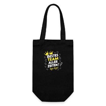 Bestes Team Rentner Abschiedsgeschenk Rente - Geschenkbeutel für Flaschen - Schwarz - Vorne