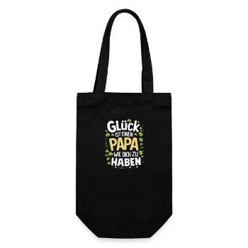 Glücklicher Papa Vatertag Geburtstag Bester Papa - Geschenkbeutel für Flaschen - Schwarz - Vorne