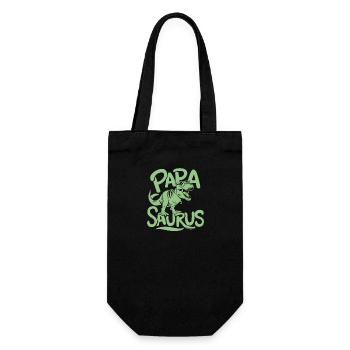 Papa Saurus Bester Papa Vatertag Bald Papa Sohn - Geschenkbeutel für Flaschen - Schwarz - Vorne