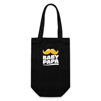 Baby Papa Mustache Bester Papa Bald Vater Du - Geschenkbeutel für Flaschen - Schwarz - Vorne