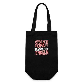 Stolzer Opa Bester Grossvater Enkelglück Geschenk - Geschenkbeutel für Flaschen - Schwarz - Vorne