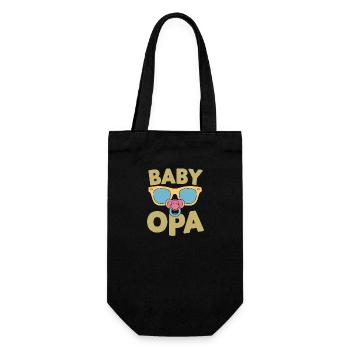 Baby Opa Bester Großvater Du Wirst Opa Geschenk - Geschenkbeutel für Flaschen - Schwarz - Vorne