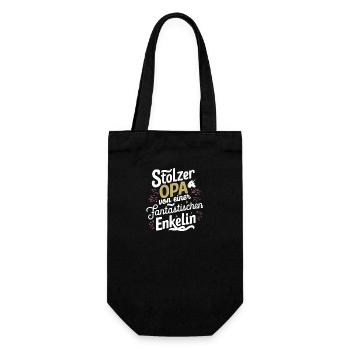 Stolzer Opa Enkelin Bester Grossvater Bald Opa - Geschenkbeutel für Flaschen - Schwarz - Vorne