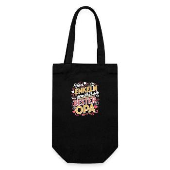 Von Enkeln Bester Opa Vatertag Bald Opa Enkelkind - Geschenkbeutel für Flaschen - Schwarz - Vorne