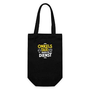 Onkel-Taxi Dienst Shirt Geburtstag Weihnachten - Geschenkbeutel für Flaschen - Schwarz - Vorne