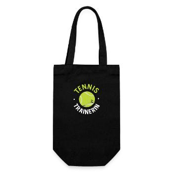 Tennistrainerin Präsent Idee Spiel Liebe Match - Geschenkbeutel für Flaschen - Schwarz - Vorne