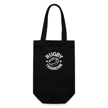 Rugby-Trainerin T-Shirt Idee Spiel Coach - Geschenkbeutel für Flaschen - Schwarz - Vorne