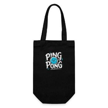 Ping-Pong-Junge Tischtennis Fanartikel Spiel Spaß - Geschenkbeutel für Flaschen - Schwarz - Vorne