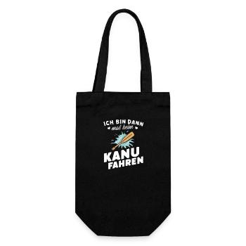 Ich bin dann mal beim Kanufahren Shirt - Geschenkbeutel für Flaschen - Schwarz - Vorne