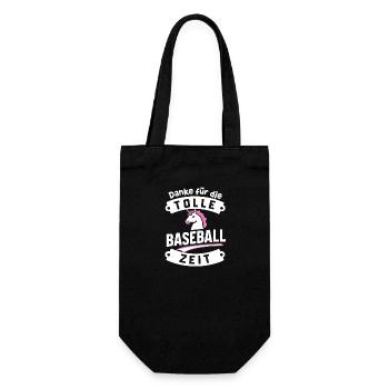 Danke, tolle Zeit beim Baseball, Einhorn - Geschenkbeutel für Flaschen - Schwarz - Vorne