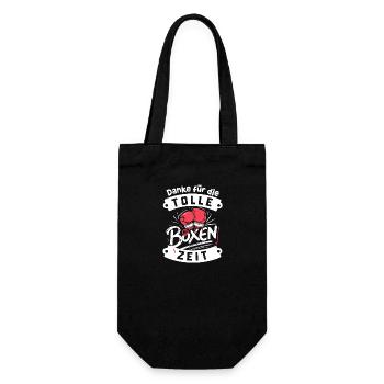 Danke für die tolle Zeit beim Boxsport - Geschenkbeutel für Flaschen - Schwarz - Vorne