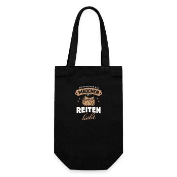 Mädchen Reiten Liebt Pferde Fan Geschenk Passion - Geschenkbeutel für Flaschen - Schwarz - Vorne