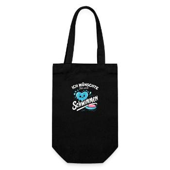 Ich wünschte Schwimmen Badeenthusiast Traum - Geschenkbeutel für Flaschen - Schwarz - Vorne