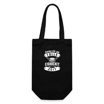 Hockey Dank Abschiedszeit Erinnerung Eishockey - Geschenkbeutel für Flaschen - Schwarz - Vorne