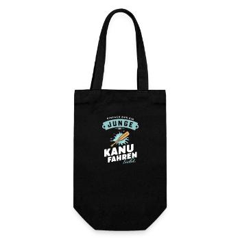 Kanu-Junge Liebe Paddeln Wasser Abenteuer Geschenk - Geschenkbeutel für Flaschen - Schwarz - Vorne