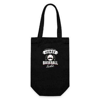 Baseball-Junge Mustache Fanartikel Liebe Hit - Geschenkbeutel für Flaschen - Schwarz - Vorne
