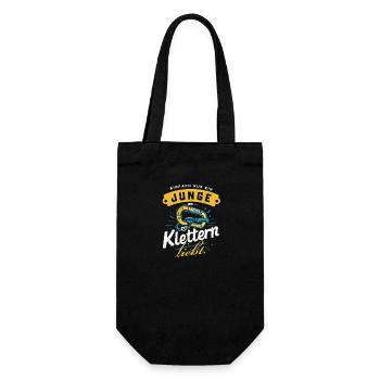 Junge Kletterfan Karabiner Liebe Geschenk - Geschenkbeutel für Flaschen - Schwarz - Vorne