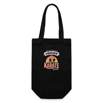 Karate-Mädchen Liebe Kampfsport Training Geschenk - Geschenkbeutel für Flaschen - Schwarz - Vorne