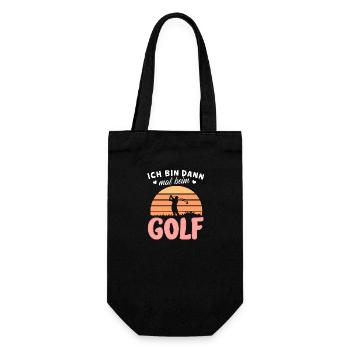 Golf-Shirt Freizeit Hobby Sportler Präsent - Geschenkbeutel für Flaschen - Schwarz - Vorne