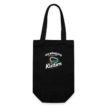Kletter-Karabiner Wunsch Outdoor Abenteuer - Geschenkbeutel für Flaschen - Schwarz - Vorne