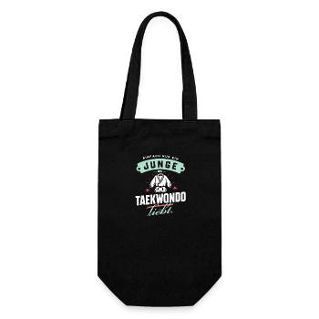 Taekwondo-Junge Kampfsport Fanartikel Geschenk - Geschenkbeutel für Flaschen - Schwarz - Vorne