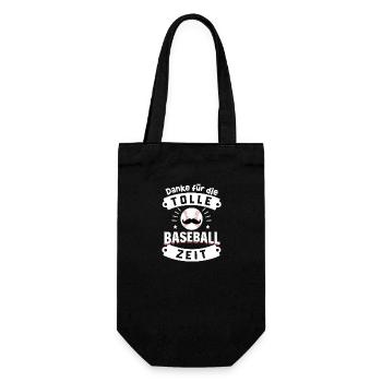 Danke Baseball Mustache Erinnerung Team Sport - Geschenkbeutel für Flaschen - Schwarz - Vorne