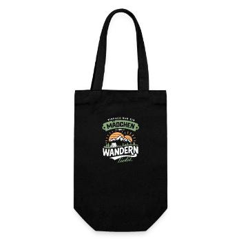 Mädchen Wandern Liebe Natur Abenteuer Trekking - Geschenkbeutel für Flaschen - Schwarz - Vorne