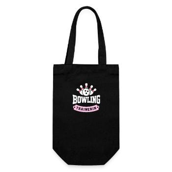Bowling-Trainerin Shirt Kegeln Sport Geschenk - Geschenkbeutel für Flaschen - Schwarz - Vorne