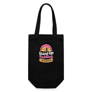 SUP-Trainerin Shirt Paddel Queen Wasser Sport - Geschenkbeutel für Flaschen - Schwarz - Vorne