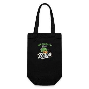 Mir reicht's Zelten Camper Outdoor Abenteuer - Geschenkbeutel für Flaschen - Schwarz - Vorne