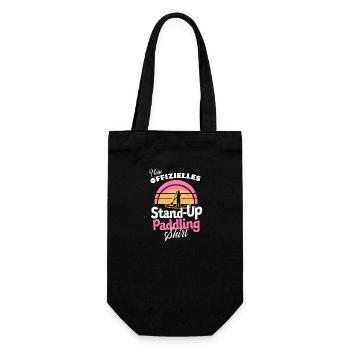 SUP-Board-Shirt Paddler Geschenkidee Wasser Sport - Geschenkbeutel für Flaschen - Schwarz - Vorne