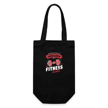 Mädchen Fitnesshanteln Liebe Workout Geschenk - Geschenkbeutel für Flaschen - Schwarz - Vorne