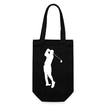 Golfspieler - Geschenkbeutel für Flaschen - Schwarz - Vorne