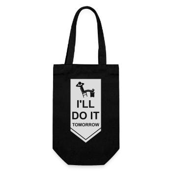 do it tomorrow Zitat - Geschenkbeutel für Flaschen - Schwarz - Vorne
