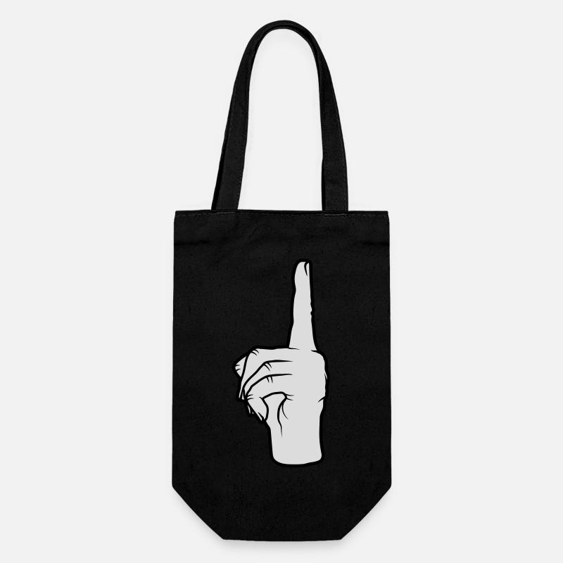 Finger zeigt nach oben - Geschenkbeutel für Flaschen - Schwarz