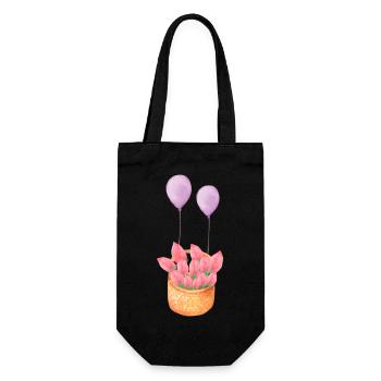 Flower basket - Gift Bag for Bottles - black - Front