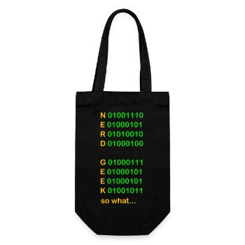 green nerd geek so what - Gift Bag for Bottles - black - Front