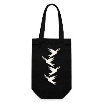 colombe de la paix en papier - Sac à bouteille - noir - Devant