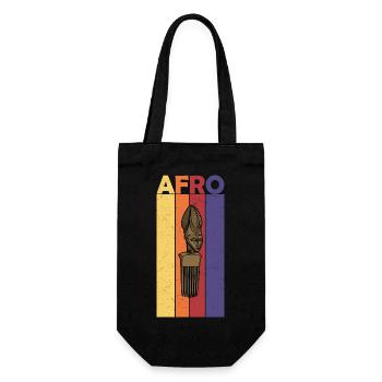 Spitzhacke Haar Kamm Afrika Afro Geschenk Frisur - Geschenkbeutel für Flaschen - Schwarz - Vorne