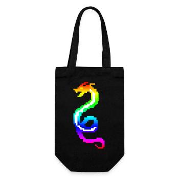 colorful retro dragon - Gift Bag for Bottles - black - Front