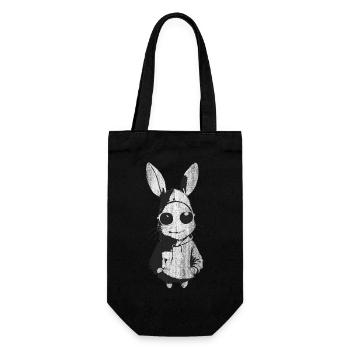 Lapin Cheeky Lapin de Pâques rétro - Sac à bouteille - noir - Devant